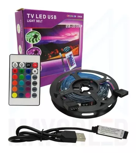 Tira led usb 2 metros RGB (USB – LED STRIP) en caja o blister IP65