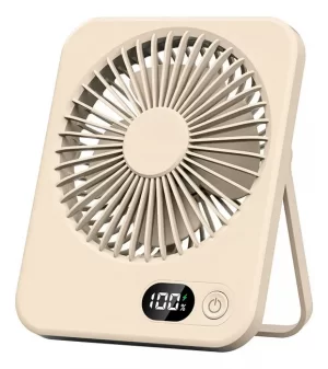 Mini Ventilador Portable con indicador de batería y selector 5 velocidades. Batería recargable USB