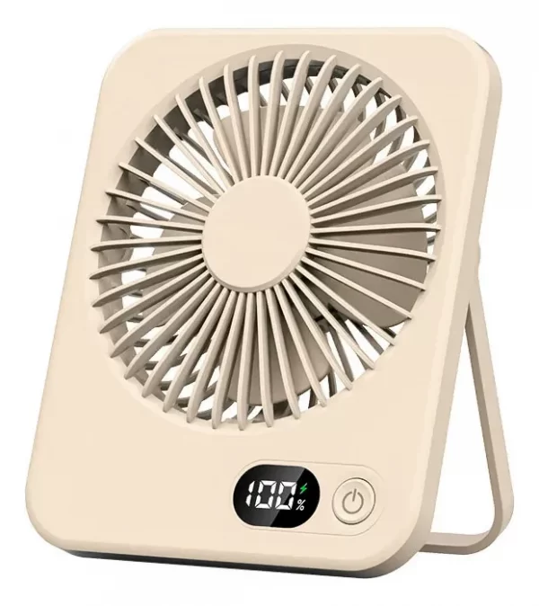 Mini Ventilador Portable con indicador de batería y selector 5 velocidades. Batería recargable USB