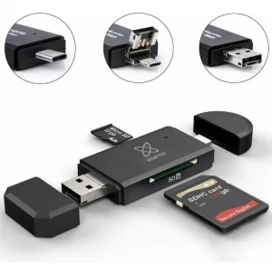 Lector De Tarjetas Sd Y Micro Sd - Usb - Usb C - Micro Usb Memoria Card Reader/Writer