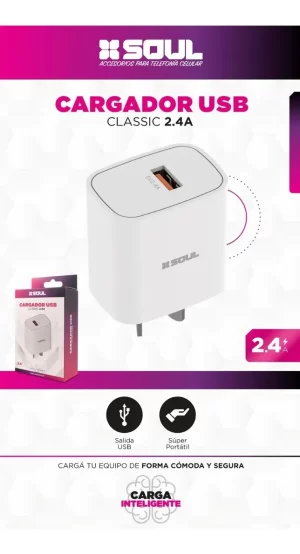 Cargador USB Soul 2.4 para Iphone