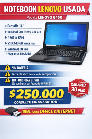 Notebook Lenovo G450 Usada