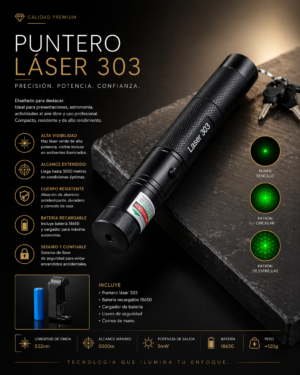 Puntero Laser Verde Efecto Lluvia Recargable